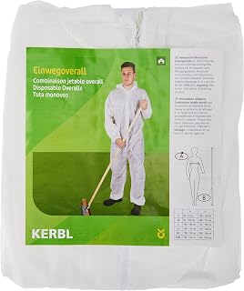 Kerbl 3408 Salopette jetable en polypropylène, blanc, Taille XL