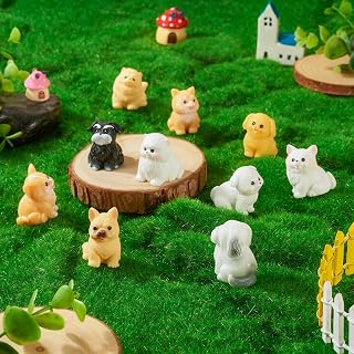10pcs Lovely Dog Miniature Figure Mini Resin Animal Puppy Birthday Christmas Easter Cake Topper Home Desktop Decoration Car Accessories Decor