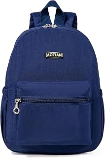 AOTIAN Mini Backpack for Women, Durable Nylon Small Daypack, Blue | Reinforced stitching, Smooth zippers, Wear-resistant fabric, Anti-theft back pocket, Fits 11" tablet, Machine washable