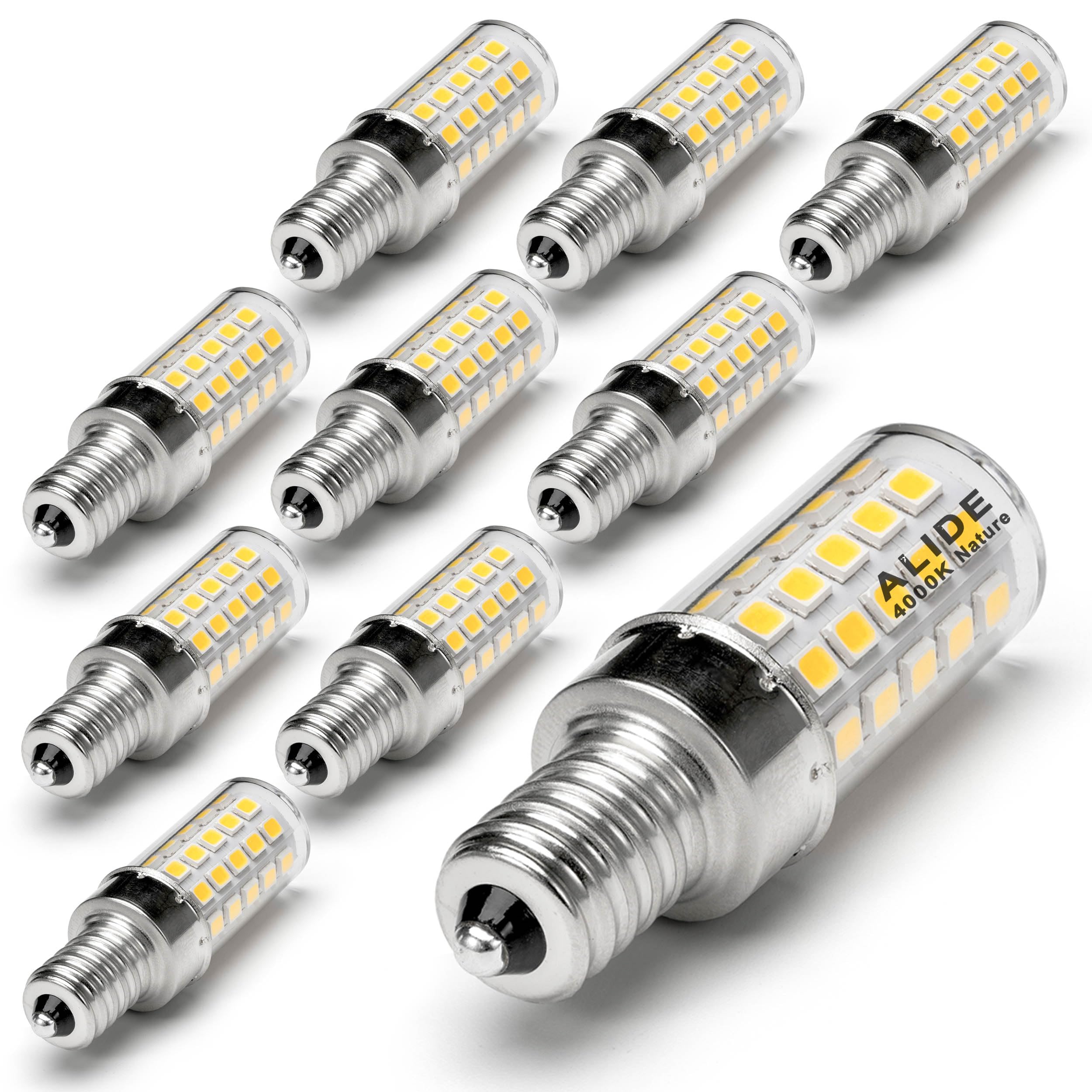 ALIDE E12 60W 4000k C7 Led Candelabra Light Bulbs Replacement, Small Base E12 6W