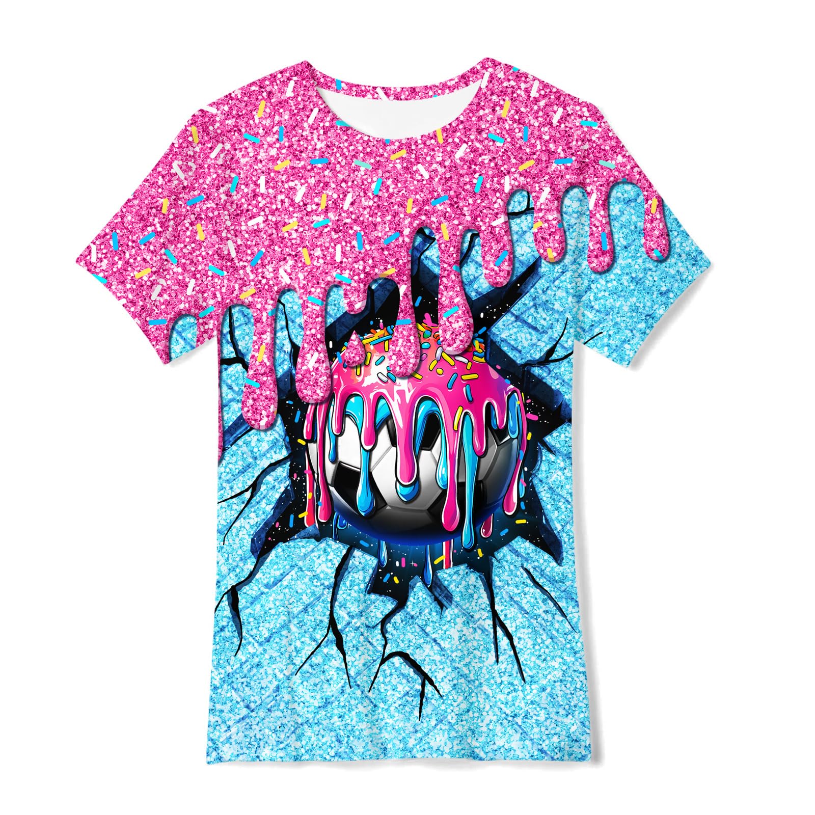 SFreeBo T-Shirt Boys Funny 3D Graphic T-Shirts Children Crew Neck Short Sleeve T