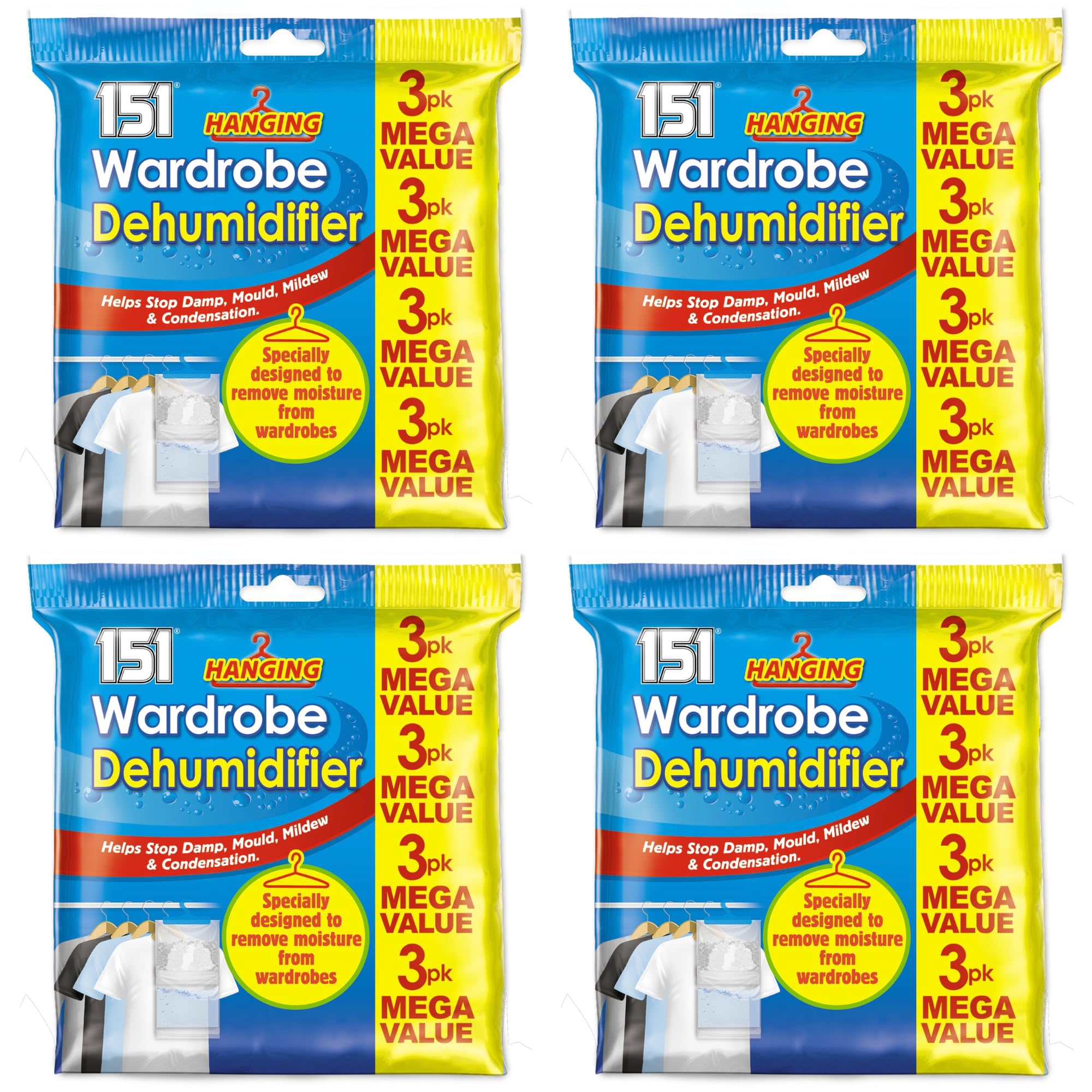 151 Products LTD 12 x Wardrobe Dehumidifier