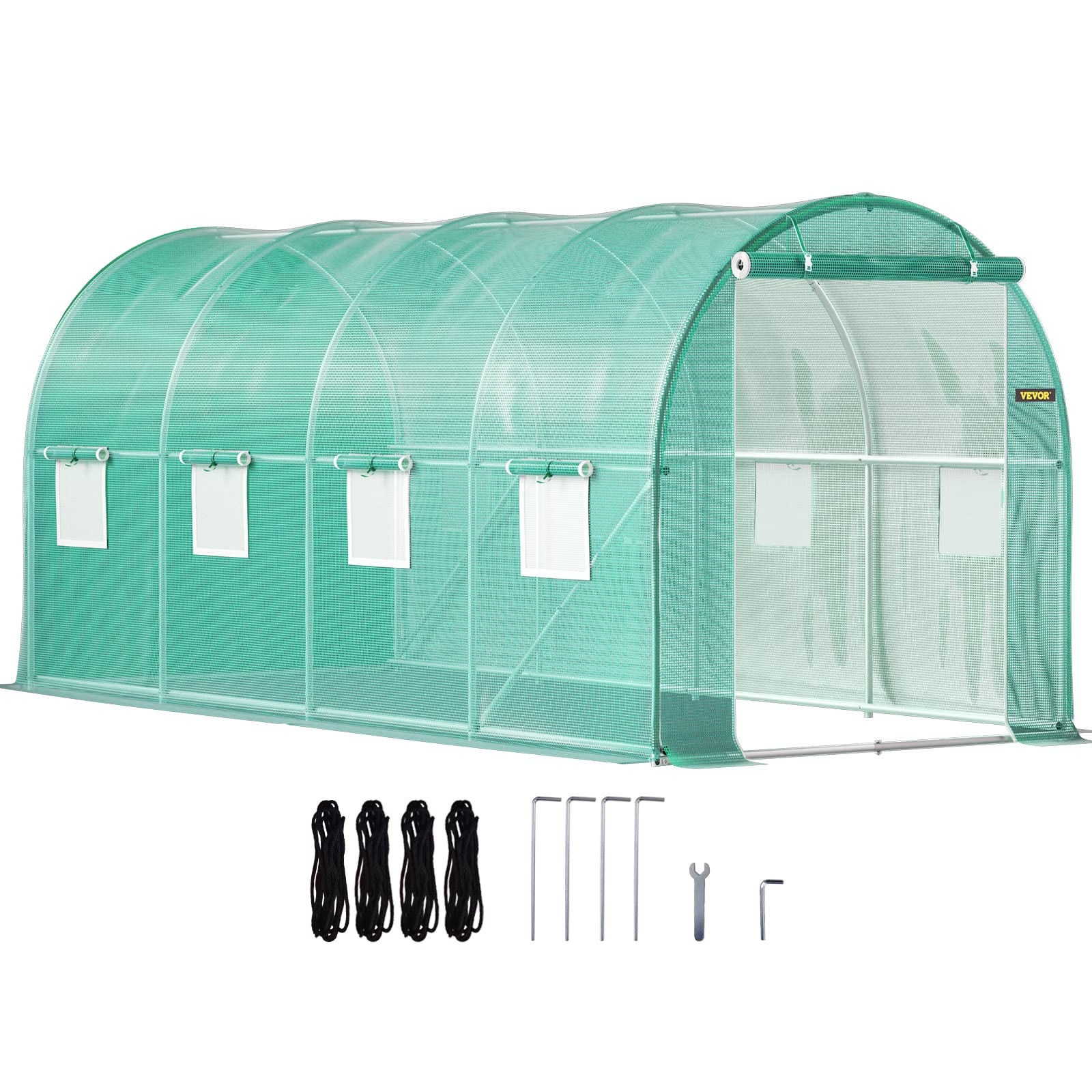 VEVOR Walk-in Tunnel Greenhouse, 15 x 7 x 7 ft Portable Plant Hot House with Gal