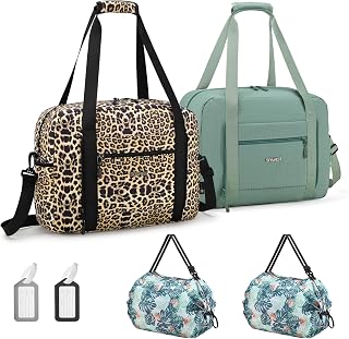 SPAHER Travel Bag 40x30x15 British Airways Hand Luggage Sport Bag Gym Waterproof Bags Maternity Hospital Weekend Women Men Gym Bag Cabin Duffle Bag, Black + Green, 40x30x15 cm, Travel Bags