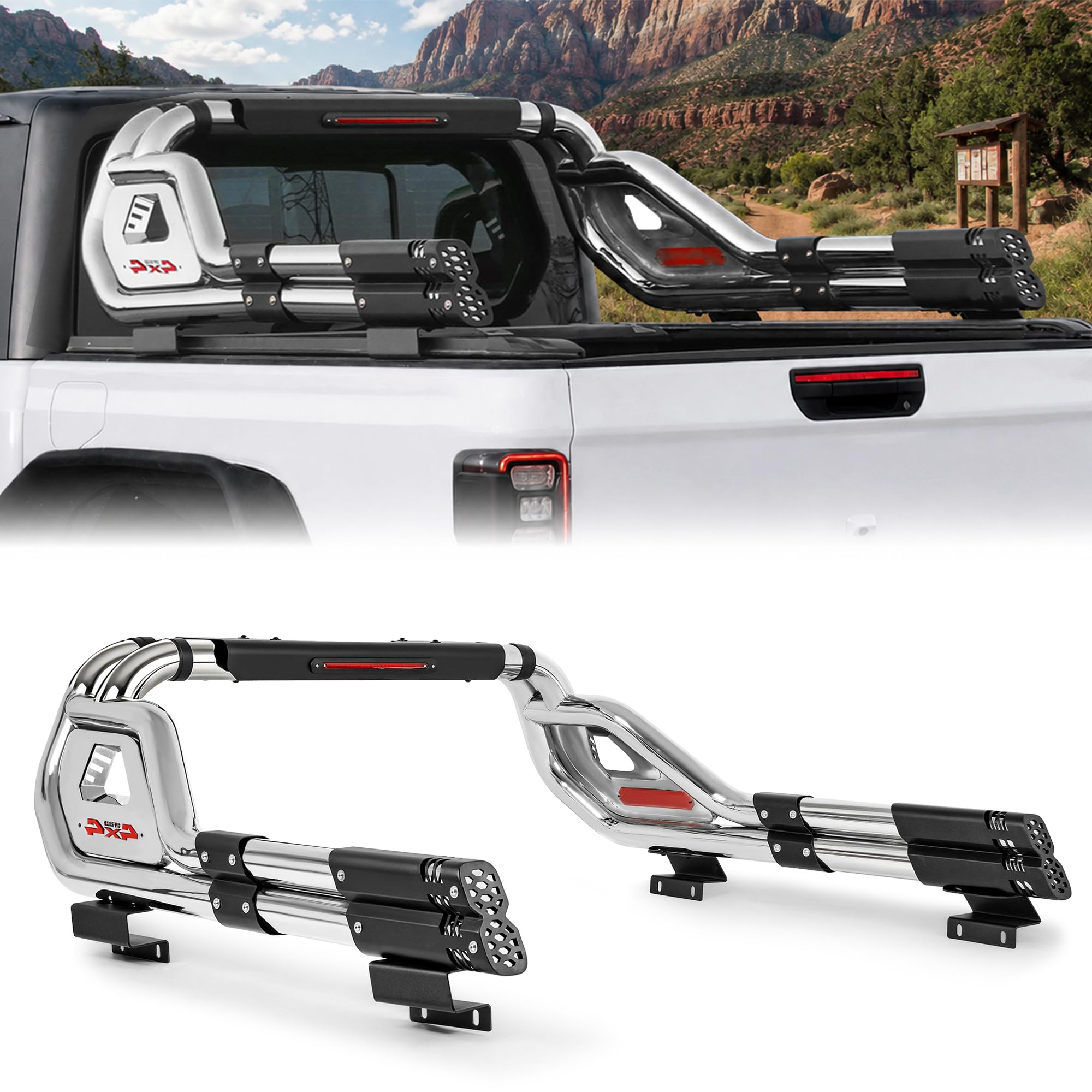 VertRox Universal 55.9"-63" Adjustable Truck Chase Rack Sport Bar Roll