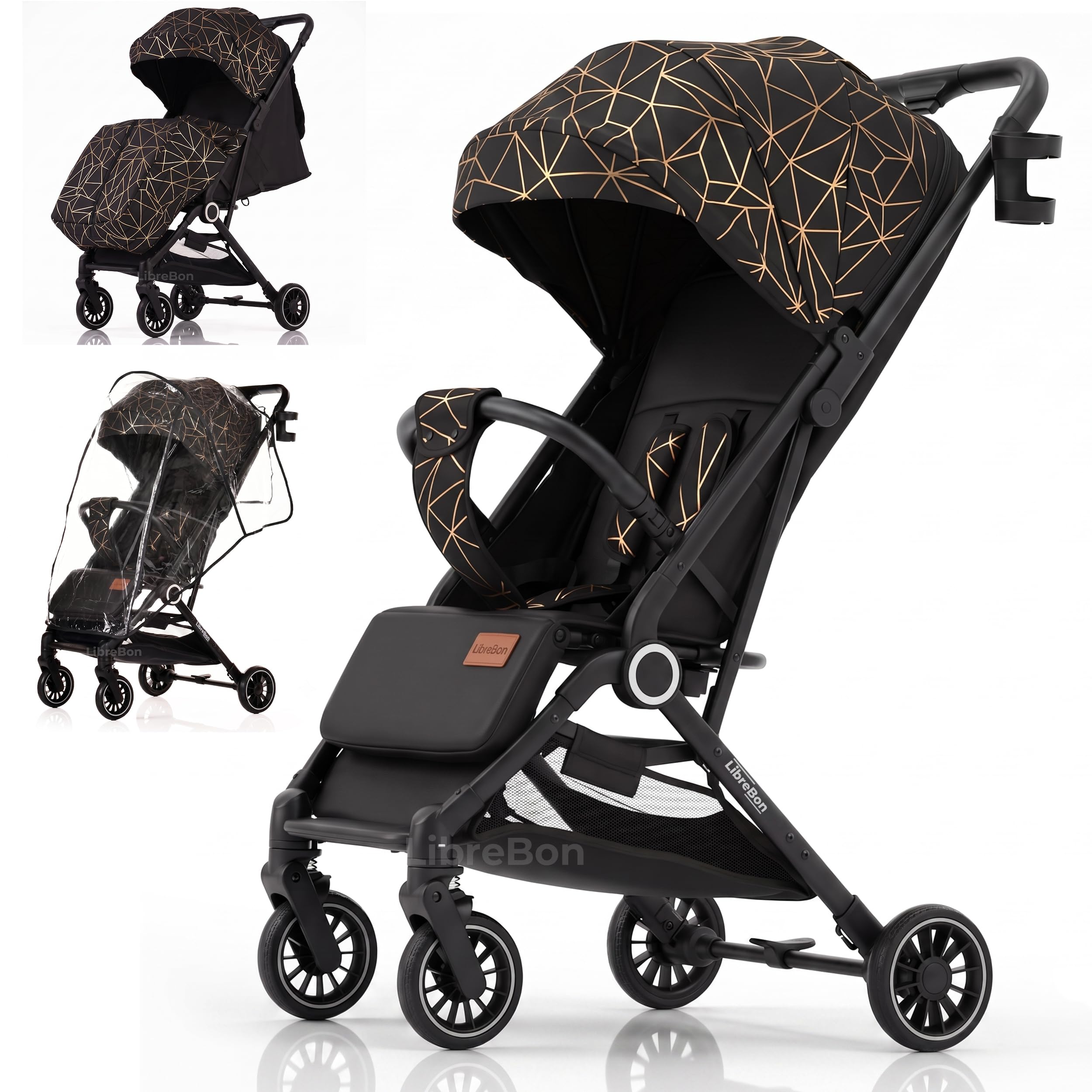 Lightweight Stroller, Baby Pushchair, Compact Travel Buggy, One Hand Foldable, U