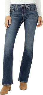 Silver Jeans Co. Women's Suki Mid Rise Curvy Fit Bootcut Jeans