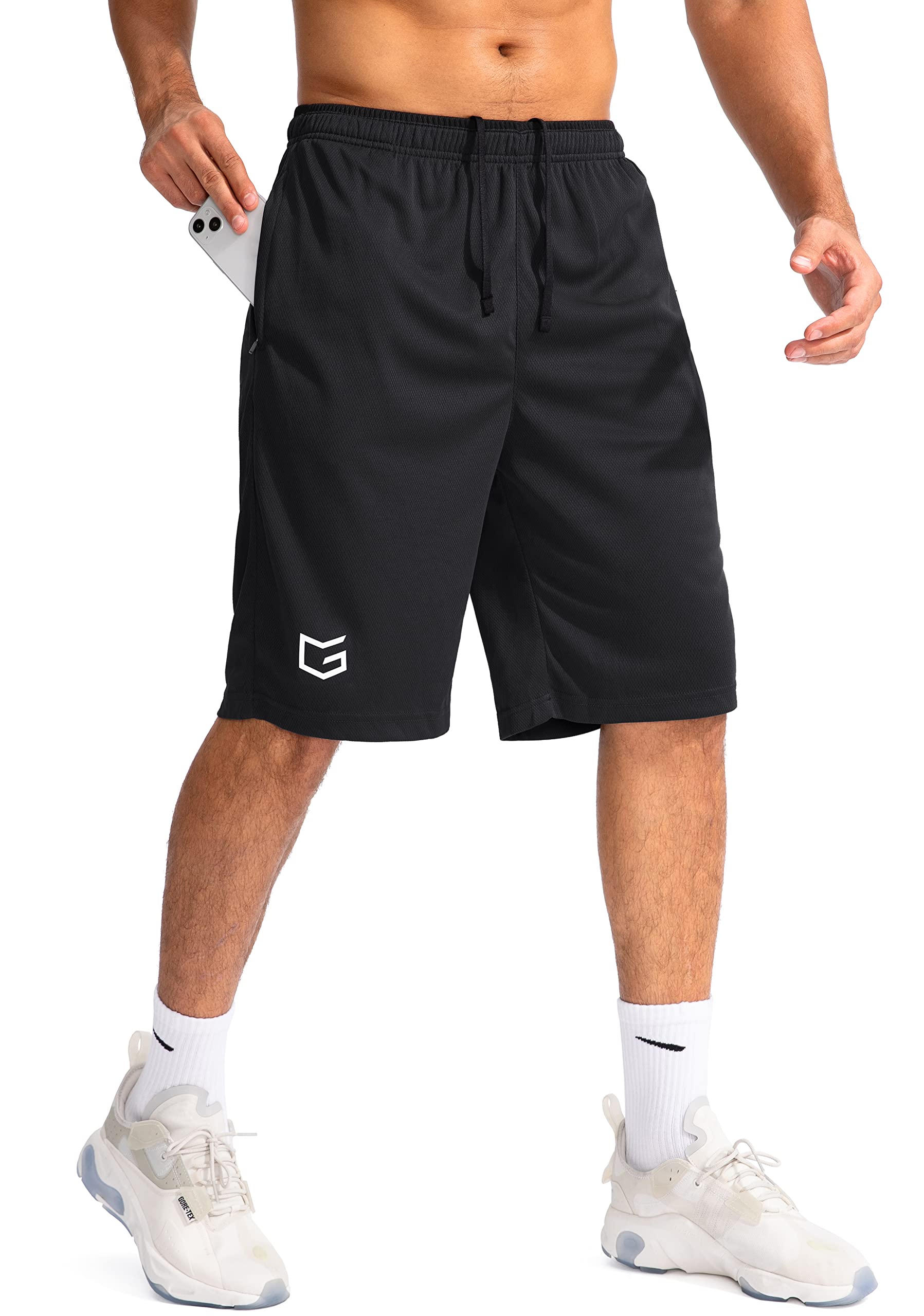 G Gradual Men's Basketball Shorts with Zipper Pockets Lightweight Quick Dry 11" 