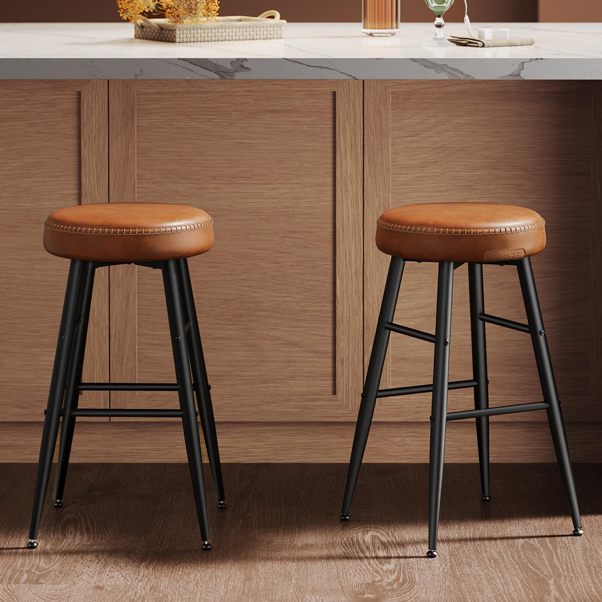 VASAGLE EKHO Collection Bar Stools Set of 2, Kitchen Counter Stools, Dining Chai