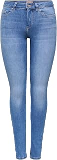 Only Women's Onlblush Life Mid Skinny Rea12187 Noos Jeans, Denim Blue Medium, EU M, Denim Blue Medium, M