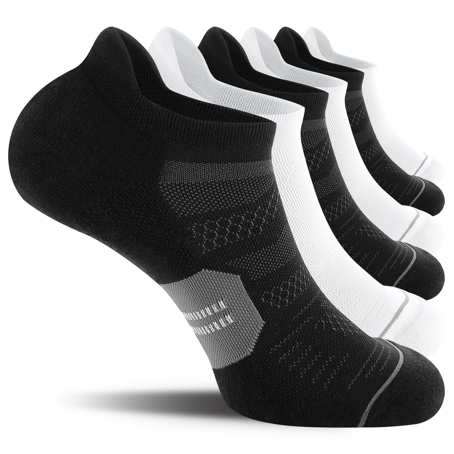 CS CELERSPORT Men's Ankle Running Socks with Cushion, Arch Support Low Cut Athle