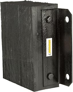 Rubber Dock Bumper, 12" x 12" x 4.5", 3/4" Mounting Holes, Guardian | For loading bays and shipping docks, laminated construction, steel mounting bracket, accident reduction, truck protection