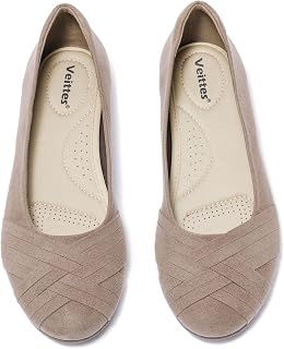Veittes Women's Wide Width Flat Shoes Dress Ballet Flats
