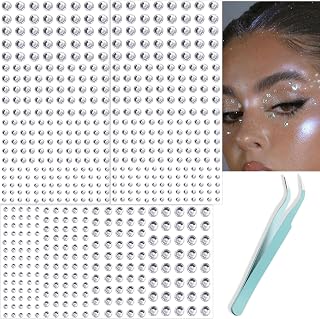 NOOEPC Face Gems Hair Gems, Self-Adhesive Face Jewels Eye Jewels Rhinestone | 3/4/5/6 mm Rhinestone Stickers Gem Stickers Face Gems Stick on Hair Body Halloween Rave Accessories for Face Eyes Makeup