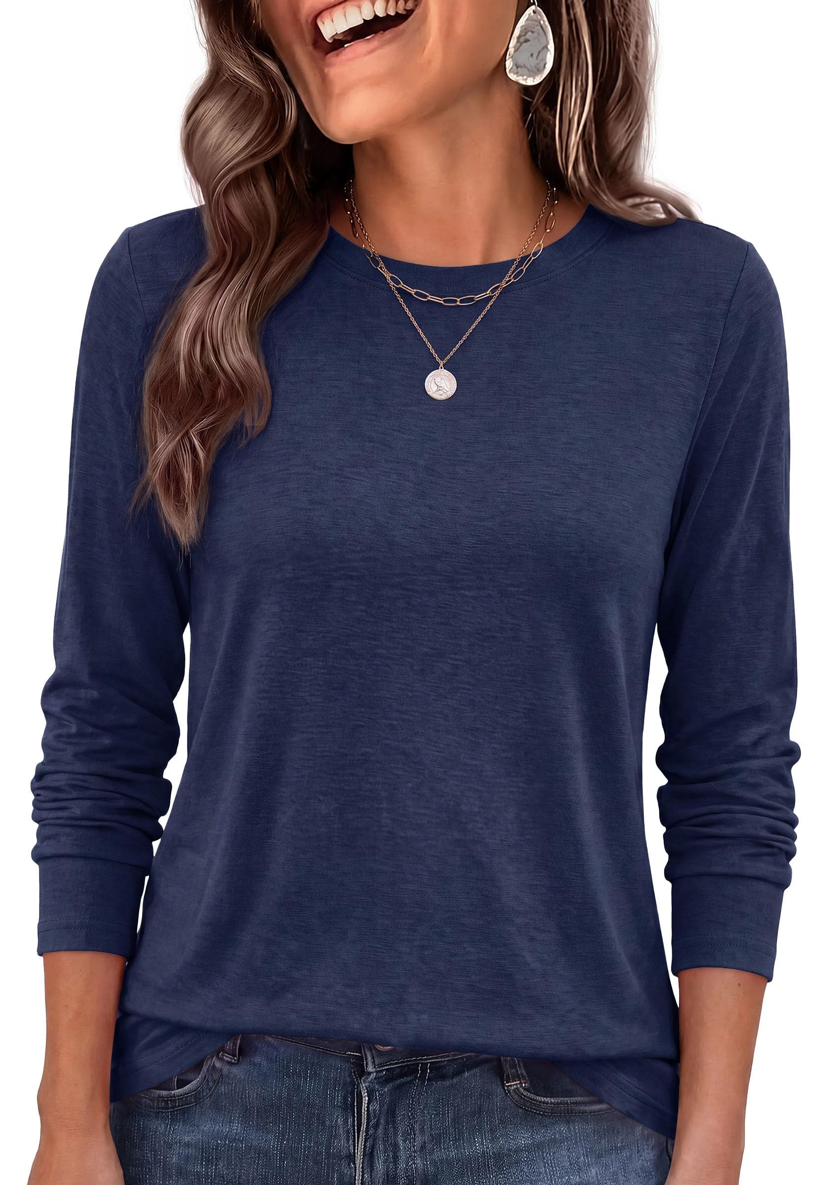 PRETTYGARDEN Magliette a maniche lunghe Camicie per abbigliamento da donna Moda 
