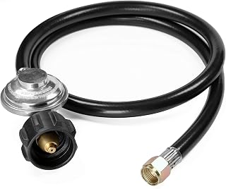 3.5 Feet Propane Regulator and Hose for LP Gas Grill BBQ Fire Pit Heater | Universal grill regulator replacement for LP gas grill heater fire pit table with QCC1 Type 1 and 3/8 Inch female flare
