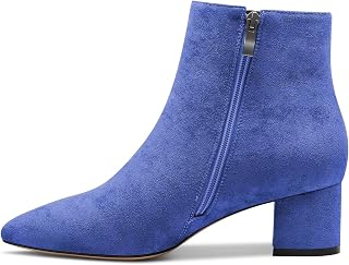 Castamere Women's Block Chunky Bottom Kitten Heel Heel Closed Pointed Toe Ankle Boots Slip-on Zipper Office Classic Dress Boots