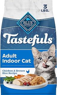 Blue Buffalo Tastefuls Chicken Adult Indoor Dry Cat Food, 3 lb | Chicken & Brown Rice Recipe, Antioxidant-Rich LifeSource Bits, No Corn, Wheat, or Soy