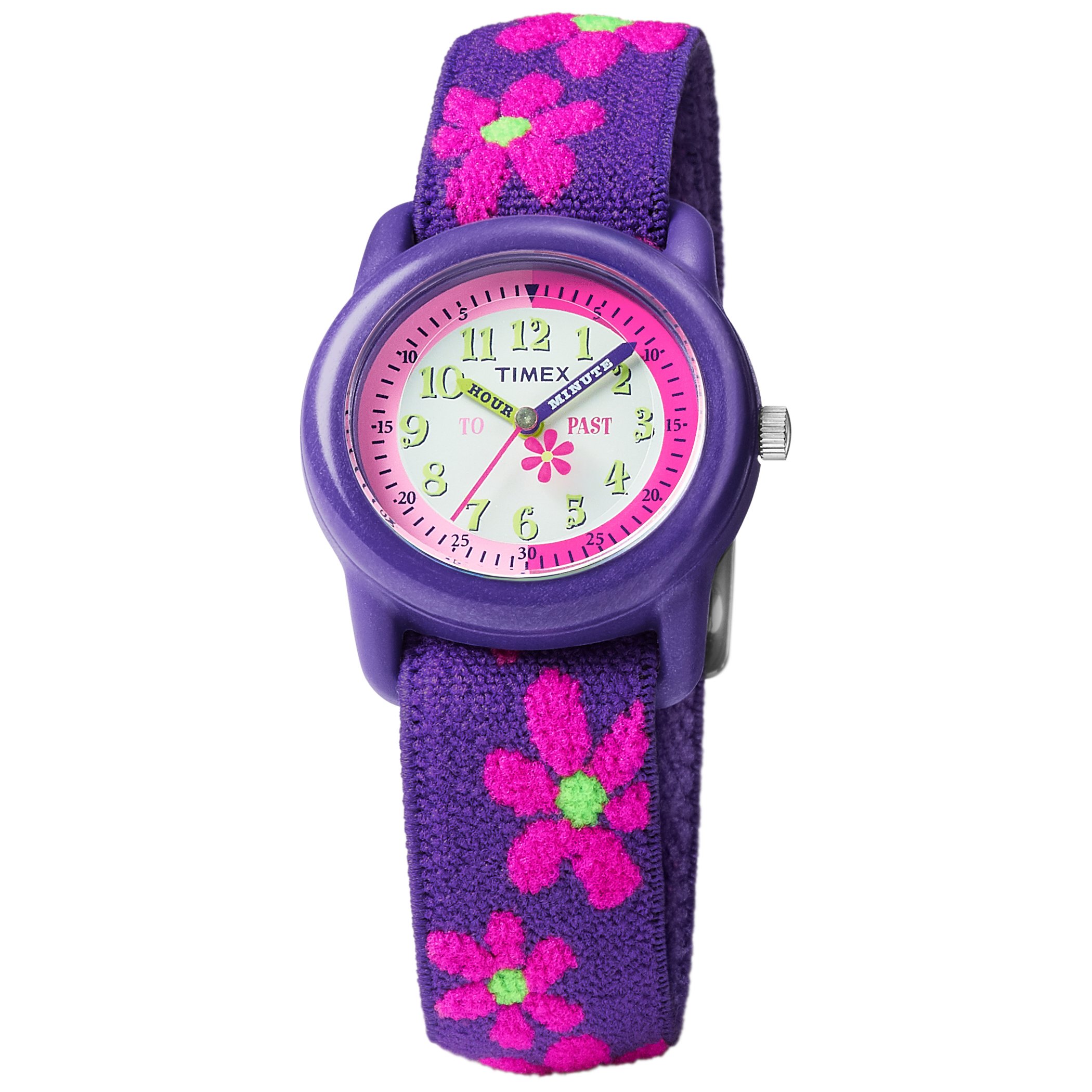 Timex TIME Machines® 29mm Blue/Yellow Stripe Elastic Fabric Kids Watch