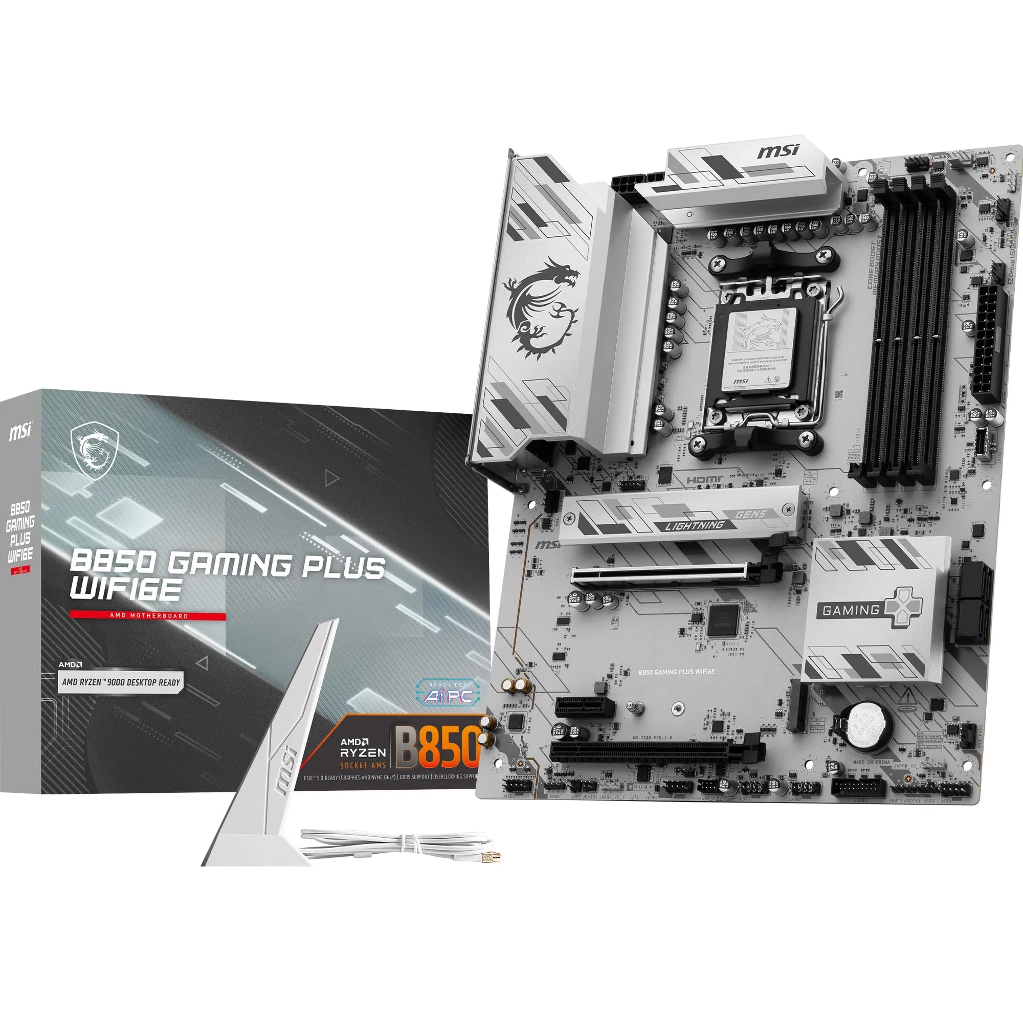 MSI B850 GAMING PLUS WIFI6E Motherboard, ATX - Supports AMD Ryzen 9000/8000 / 70