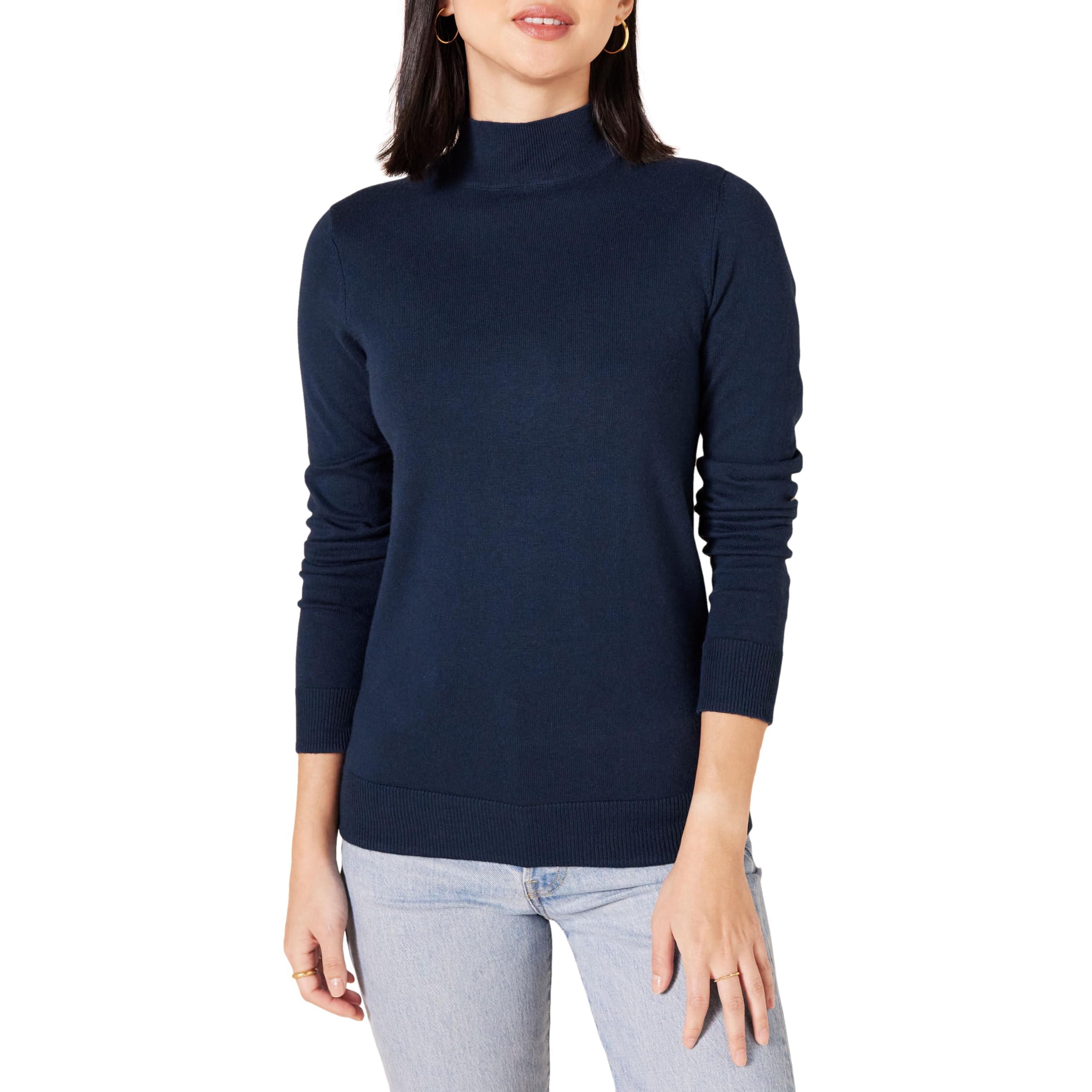 Amazon Essentials Women’s Lightweight Sweater with Stand-Up Collar (Plus Size Av