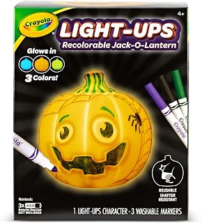 Crayola Light-Ups - Jack-O-Lantern, Reusable Light Up Pumpkin Toy, Halloween Craft, Cute Glow in The Dark Decor & Night Light, Halloween Toy, Ages 4, 5, 6
