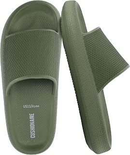 CUSHIONAIRE Men's Feather cloud recovery pool slide with +Comfort