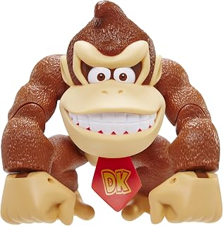 Nintendo Super Mario 6" / 15 cm Tall Donkey Kong Action Figure With Posable Features, Ideal for Play and Display for Kids and Collectors Aged 3+, Brown
