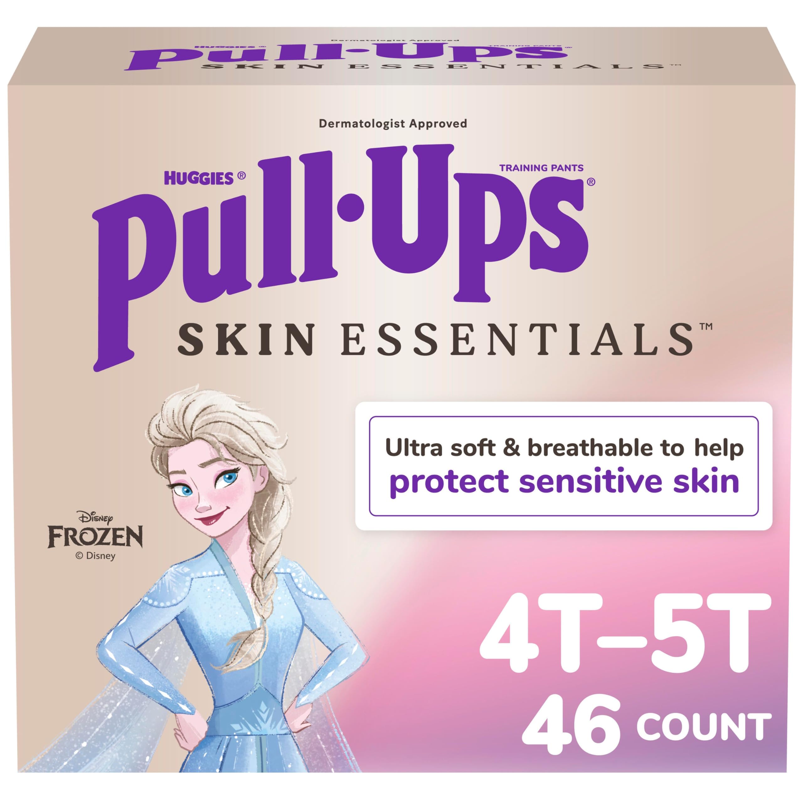 Pull-Ups Girls Skin Essentials Training Pants, 4T-5T, 46 Ct | Hypoallergenic, De