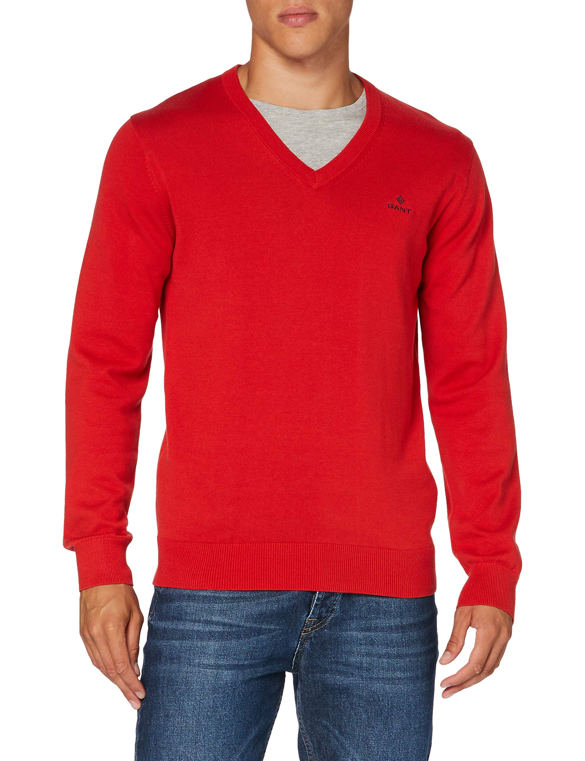 Gant Classic Cotton V-Neck Men's Jumper (Pack of 1)
