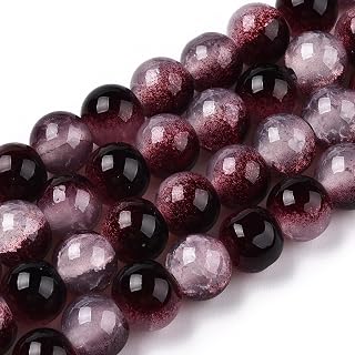 About 104~108pcs/Strand 8mm Crackle Glass Beads Painted Imitation Jade Round Crysatl Spacer Beads for Jewelry Making Bracelet Necklace Earring DIY