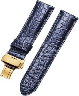 BINLUN Leather Watch Strap Straps Crocodile Leather Embossed for Men Women 18mm 19mm 20mm 21mm 22mm Quick Release Folding Buckle Fashion Classic Craft
