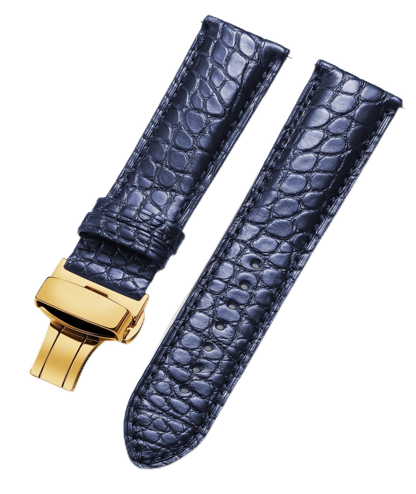 BINLUN Leather Watch Strap Straps Crocodile Leather Embossed for Men Women 18mm 