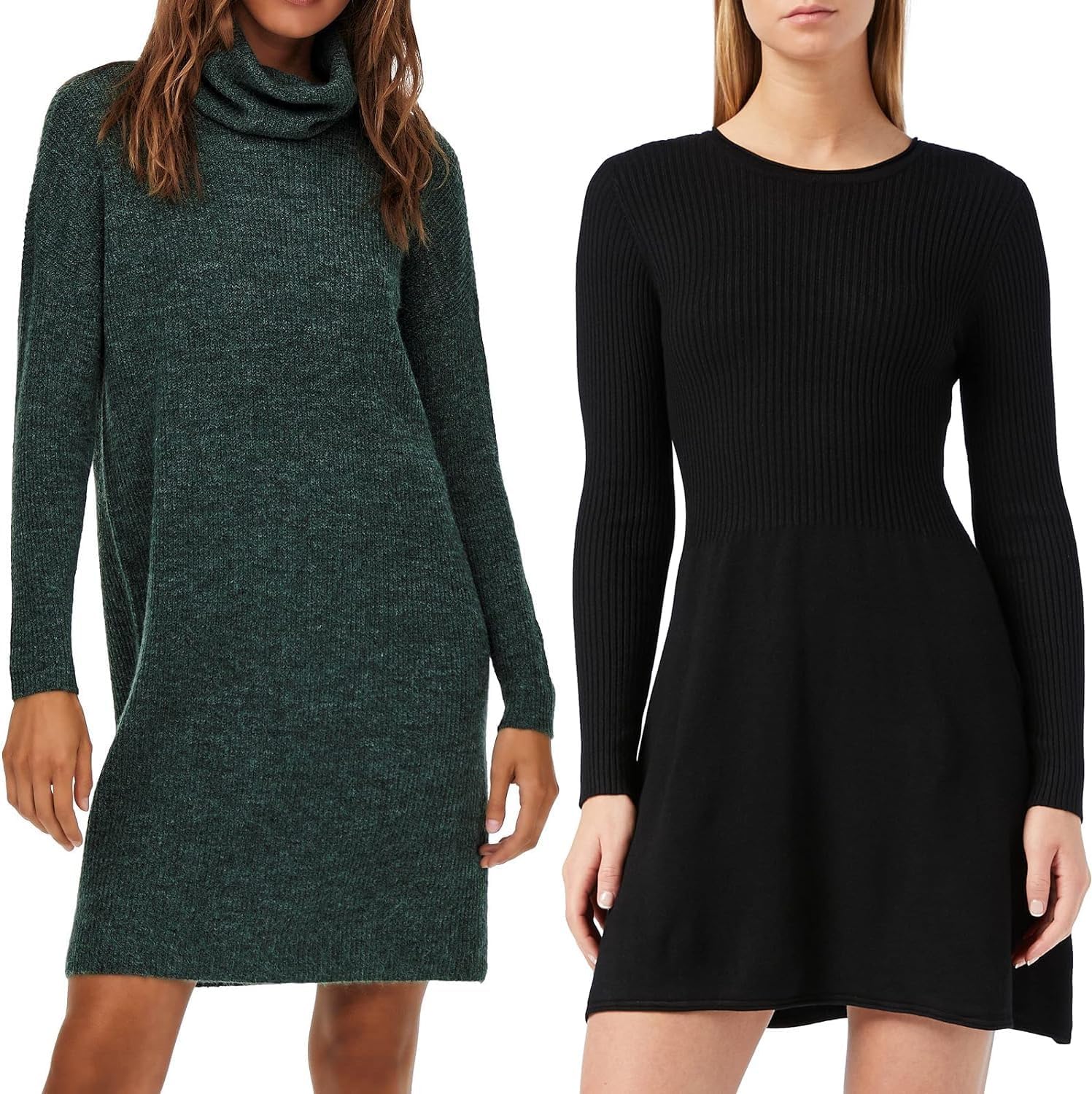 ONLY Kleid Mallard Green Melange L Kleid Schwarz (Black) L