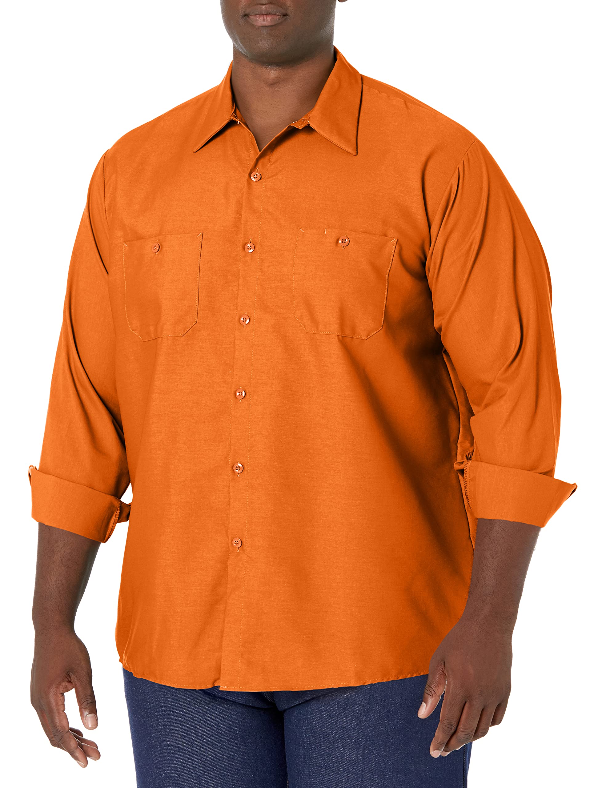 Red Kap Men's Long Sleeve Industrial Work Shirt | Moisture Wicking Button Up, Wr