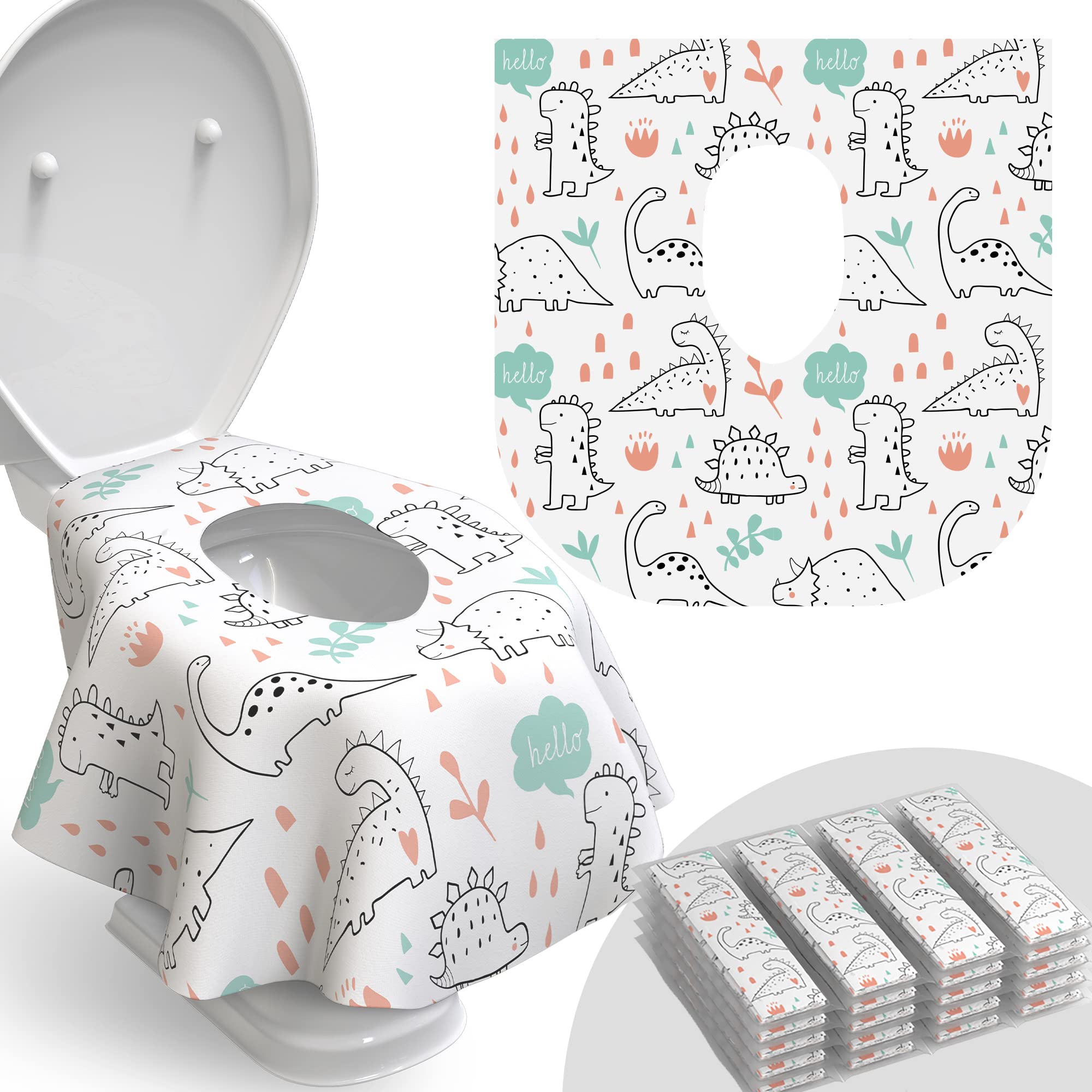 Relyo Disposable Toilet Seat Cover for Travel – 20 Pack with Covers Wrapped in S