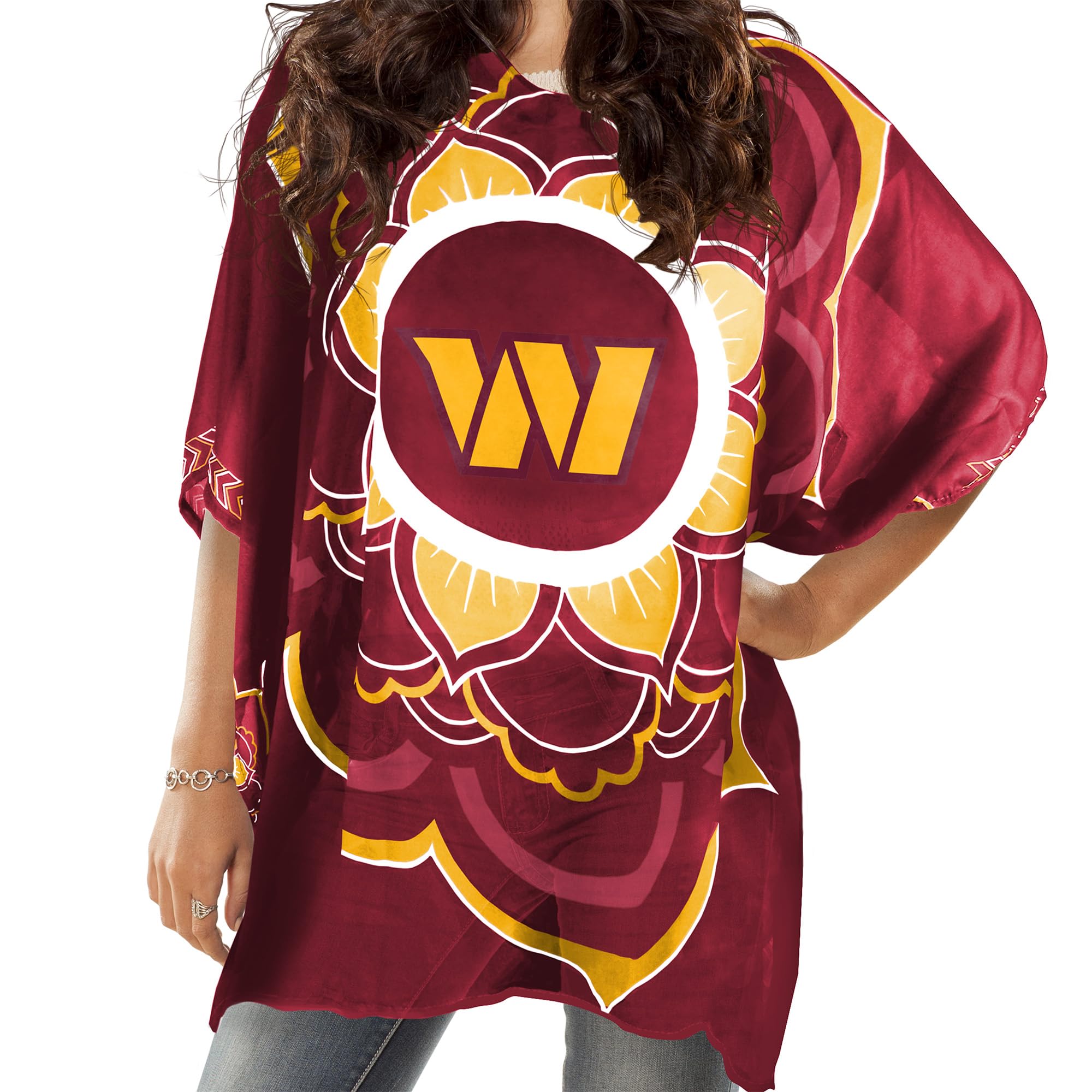 Littlearth NFL Green Bay Packers Caftan Flower, Team Color, 32" x 42"