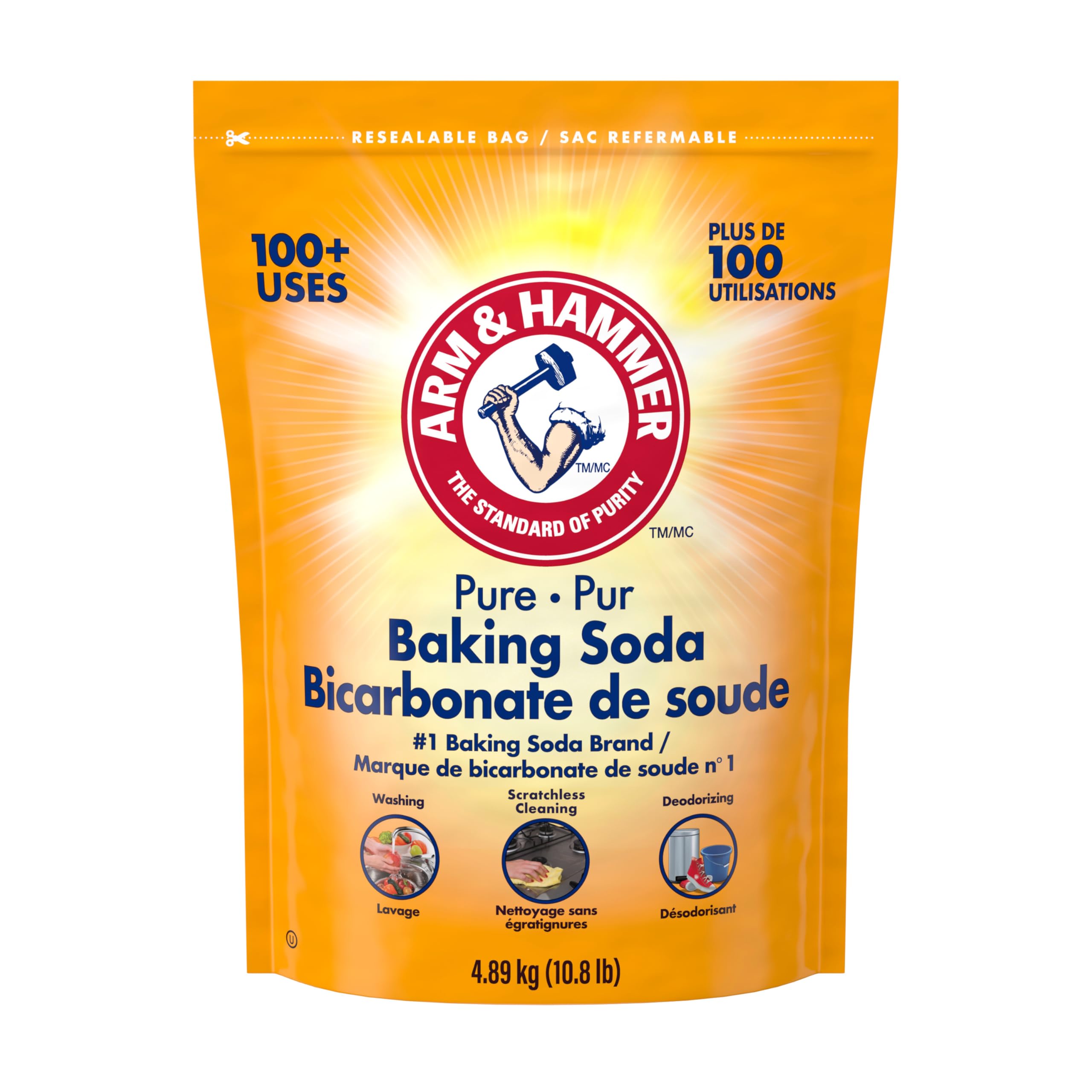 ARM & HAMMER Pure Baking Soda, Heavy-Duty Cleaner, 4.89 kg | Pure baking soda fo