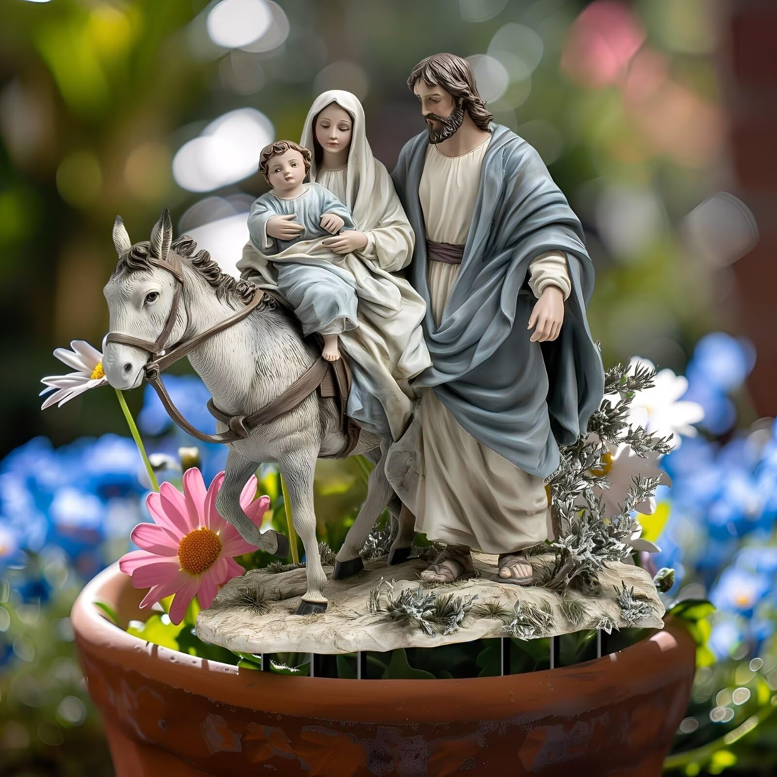 Jesus Family Acrylic Garden Stake Indoor Outdoor Decoration Acrylic Plant Pot St