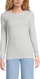 Lands' End Women's Cotton Rib Knit T-Shirt