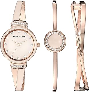 Anne Klein Women's Premium Crystal Accented Watch and Bangle Set