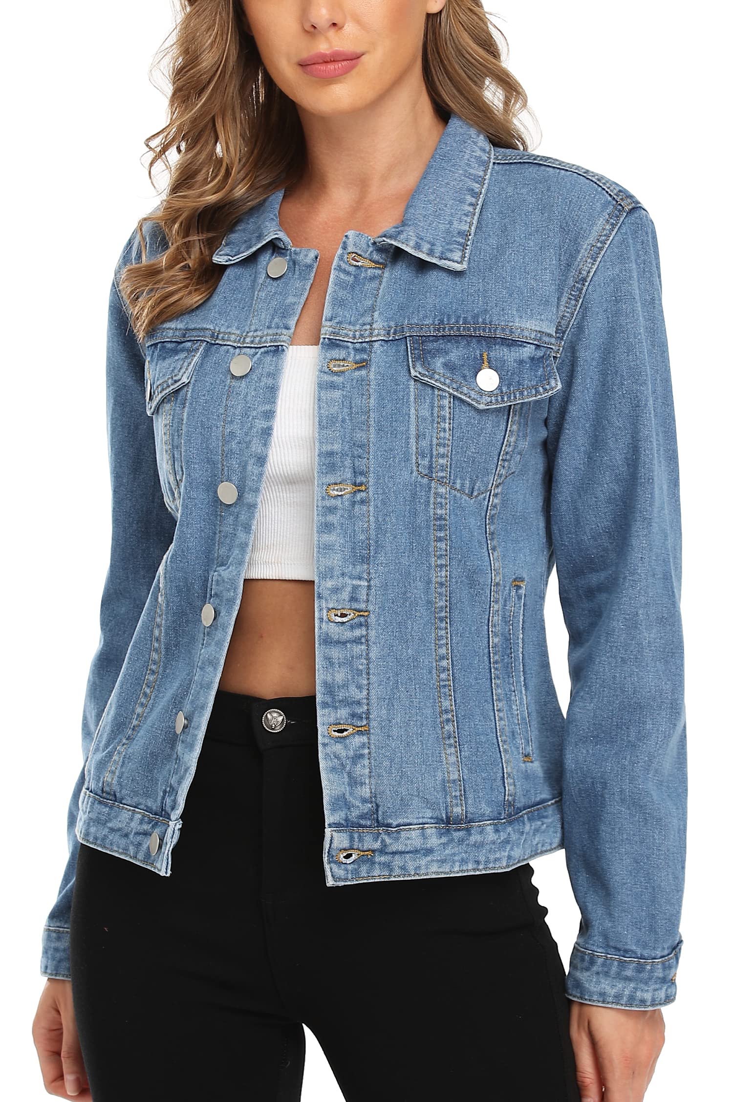 MISS MOLY Women's Denim Jacket Classic Button Up Jean Jacket