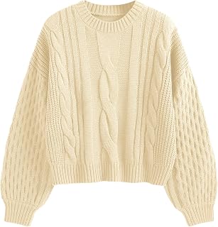 ZAFUL Womens Sweater Cable Knit Long Sleeve Knit Fall Outfits