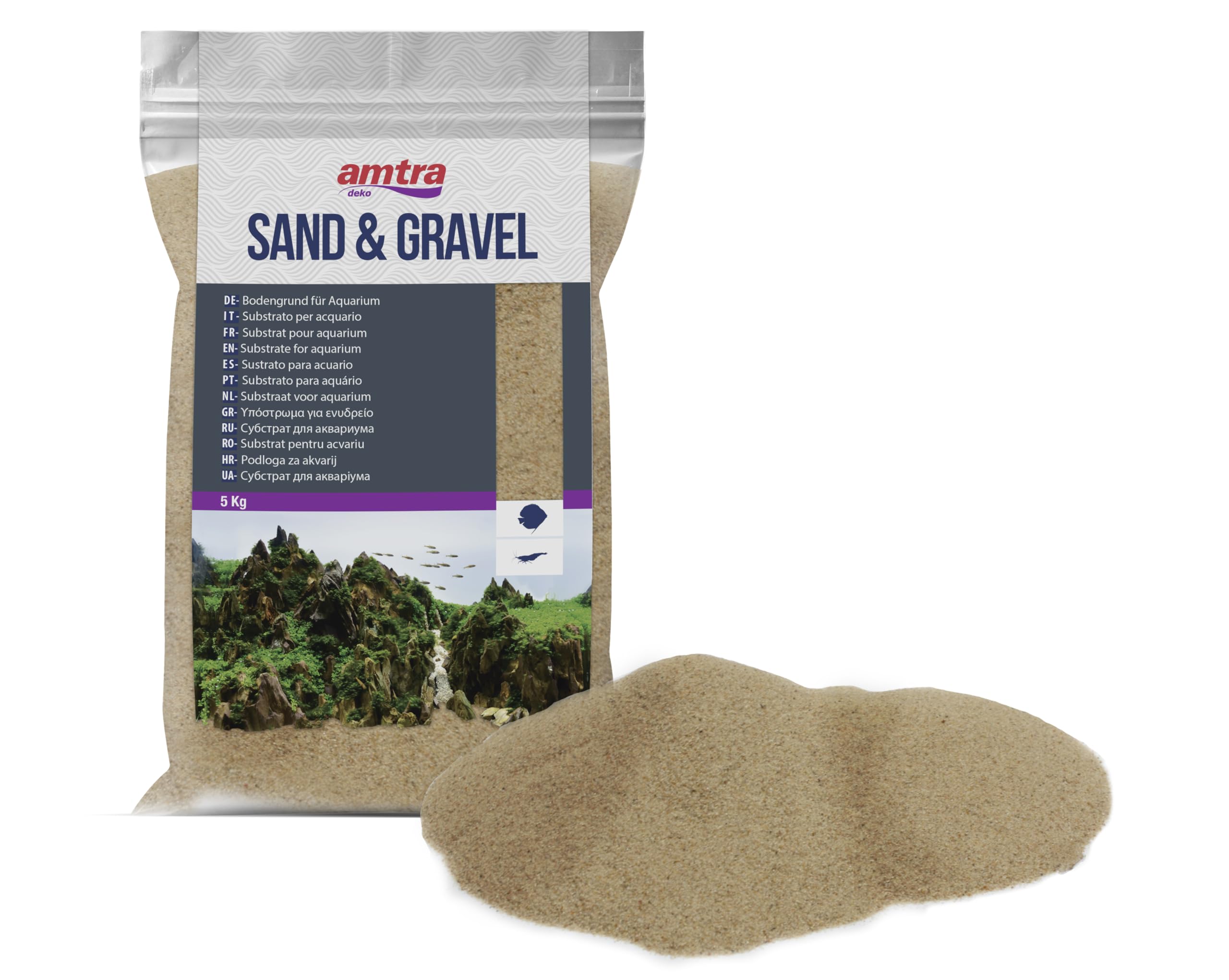 Amtra Fine Ambra Sand Aquatic Accessories, 2 mm, Amber, 5kg