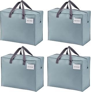 VENO Heavy Duty Moving Bags, Storage Bags, 13 Gallon, Light Blue, 4 Pack