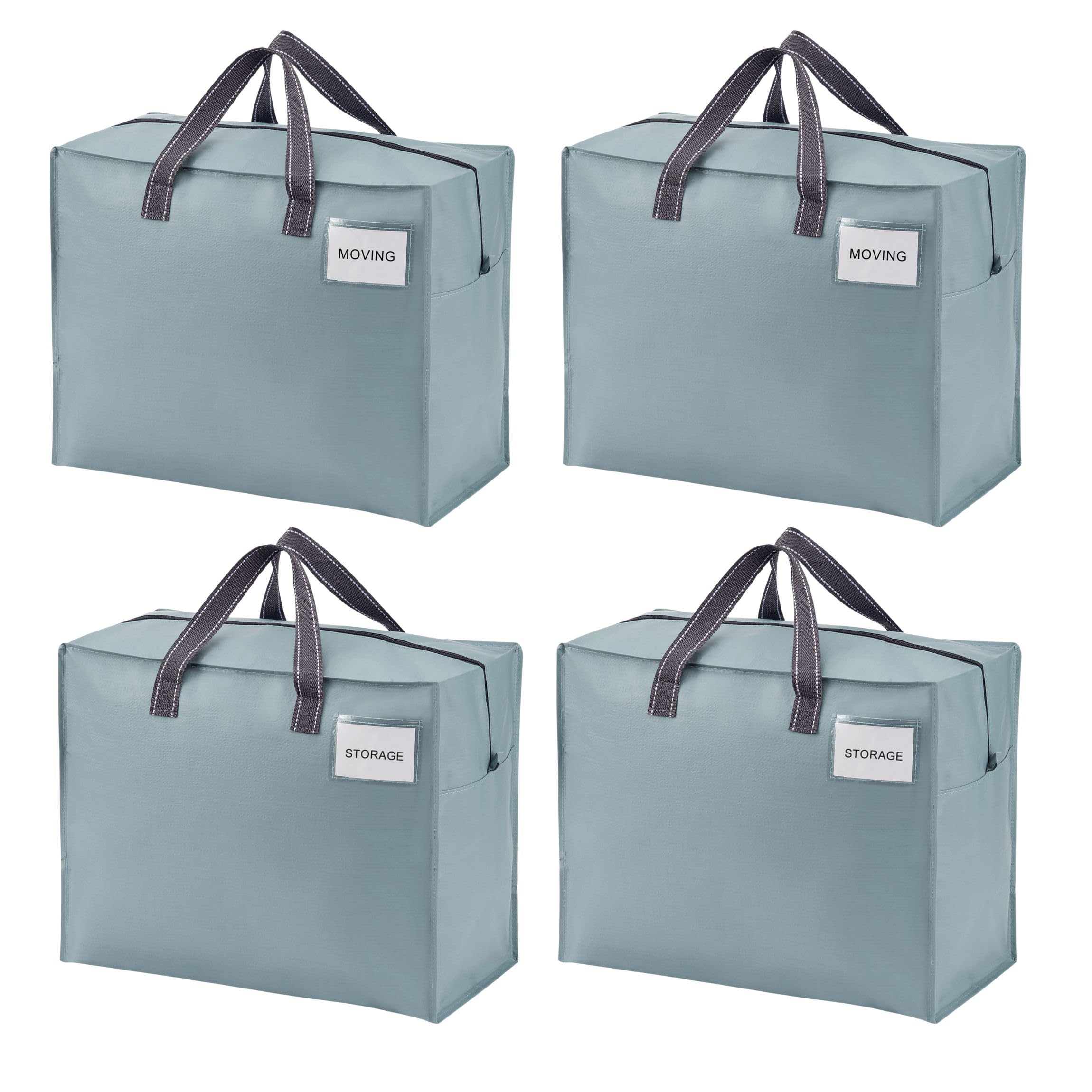 VENO Heavy Duty Moving Bags, Storage Bags, 13 Gallon, Light Blue, 4 Pack