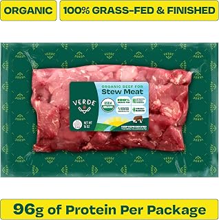 Verde Farms, Beef Stew Meat, Organic, Grass-Fed, 1 lb