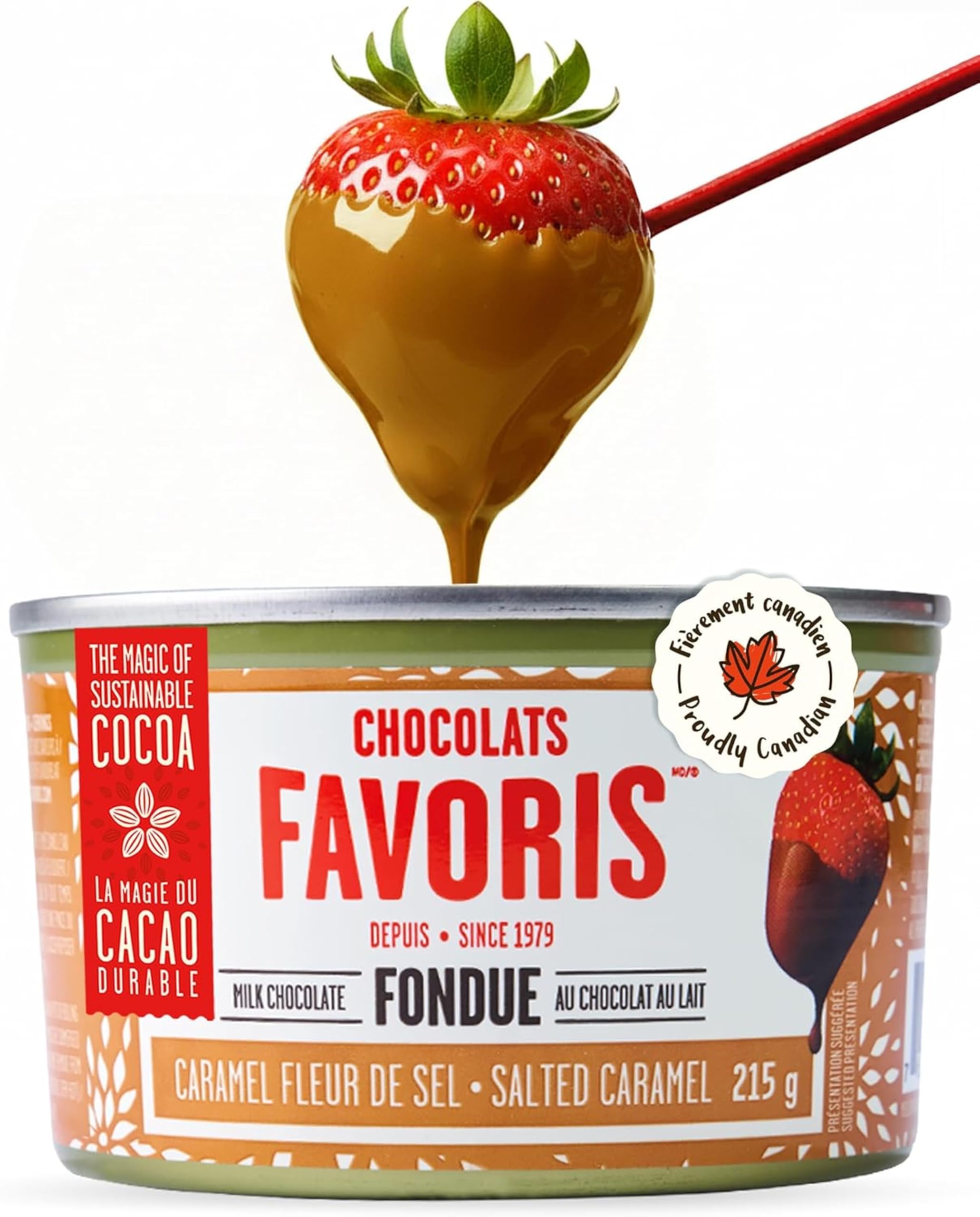 Chocolats Favoris Milk Chocolate Fondue, Salted Caramel, Small Sharing Can | Per