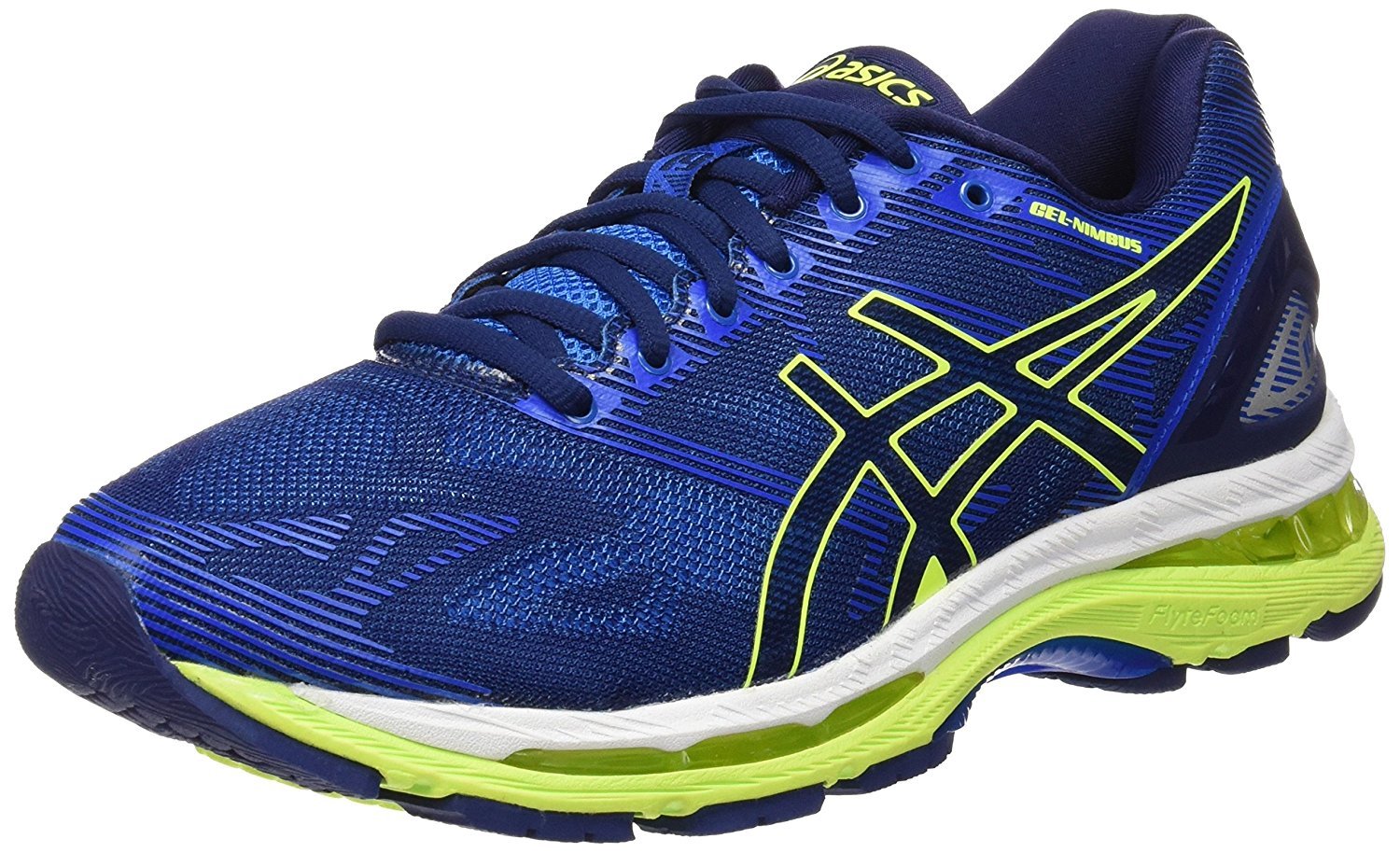 Asics Gel-Nimbus 19, Men's Running Shoes, Blue (Indigo Blue/Safety Yellow/Electr