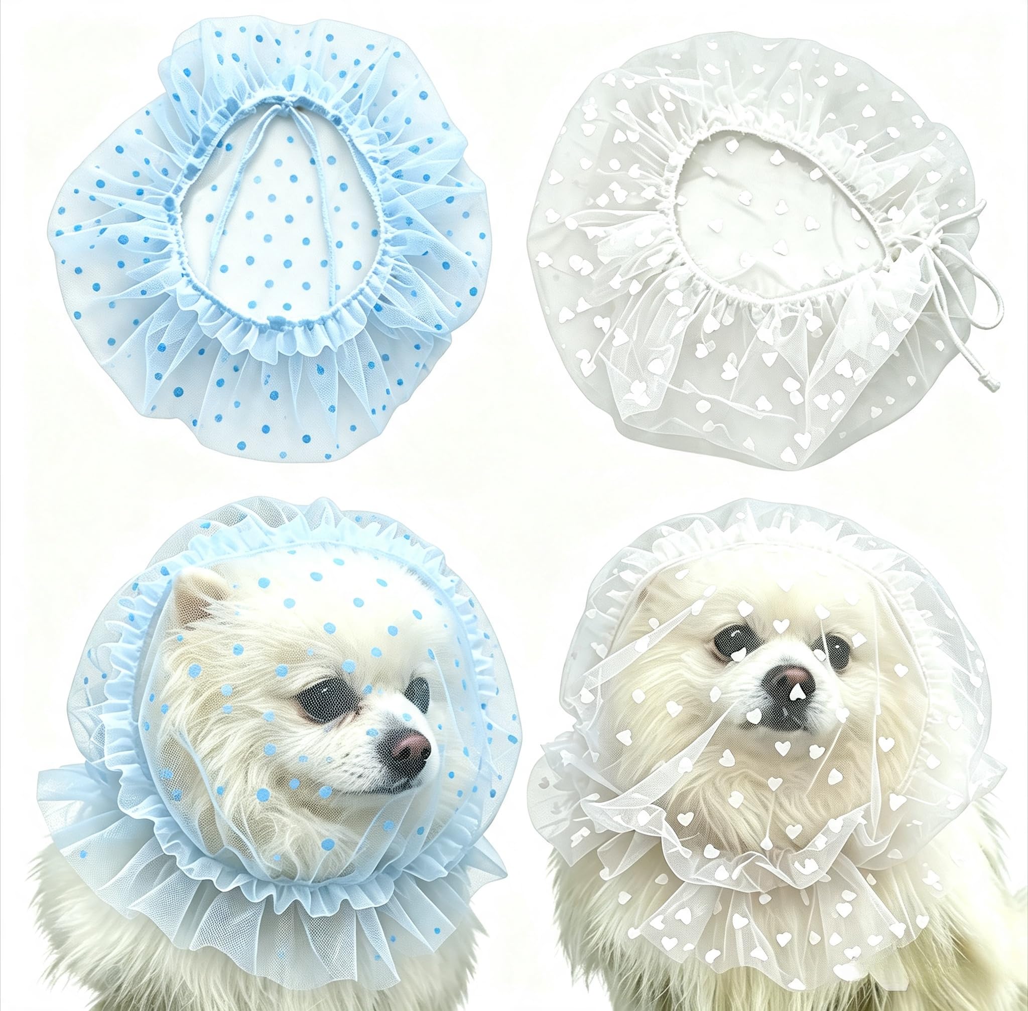 Dog Mesh Headcover, Breathable Pet Face Mask Mesh Muzzle, Lightweight Pet Head N